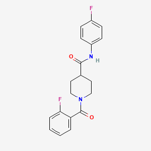 molecular formula C19H18F2N2O2 B4581891 1-(2-氟苯甲酰)-N-(4-氟苯基)-4-哌啶甲酰胺 