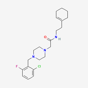 molecular formula C21H29ClFN3O B4581897 2-[4-(2-chloro-6-fluorobenzyl)-1-piperazinyl]-N-[2-(1-cyclohexen-1-yl)ethyl]acetamide 
