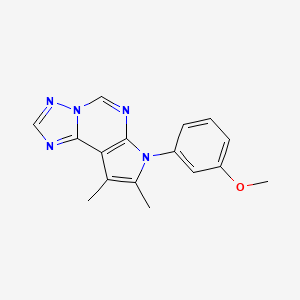 molecular formula C16H15N5O B4581911 7-(3-methoxyphenyl)-8,9-dimethyl-7H-pyrrolo[3,2-e][1,2,4]triazolo[1,5-c]pyrimidine 