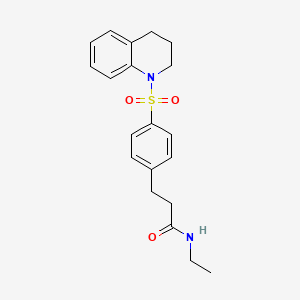 molecular formula C20H24N2O3S B4581923 3-[4-(3,4-二氢-1(2H)-喹啉磺酰基)苯基]-N-乙基丙酰胺 