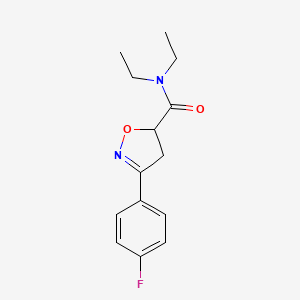molecular formula C14H17FN2O2 B4581937 N,N-diethyl-3-(4-fluorophenyl)-4,5-dihydro-5-isoxazolecarboxamide 
