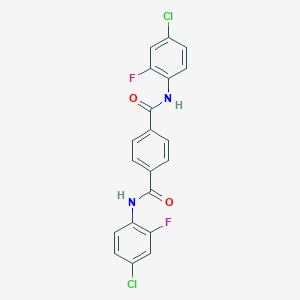 molecular formula C20H12Cl2F2N2O2 B458194 N~1~,N~4~-bis(4-chloro-2-fluorophenyl)terephthalamide 
