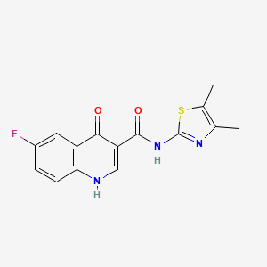 molecular formula C15H12FN3O2S B4581968 N-(4,5-二甲基-1,3-噻唑-2-基)-6-氟-4-羟基-3-喹啉甲酰胺 