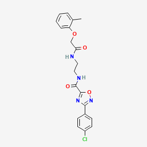 molecular formula C20H19ClN4O4 B4581980 3-(4-chlorophenyl)-N-(2-{[(2-methylphenoxy)acetyl]amino}ethyl)-1,2,4-oxadiazole-5-carboxamide 