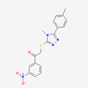 molecular formula C18H16N4O3S B4581985 2-{[4-甲基-5-(4-甲基苯基)-4H-1,2,4-三唑-3-基]硫代}-1-(3-硝基苯基)乙酮 