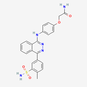 molecular formula C23H21N5O4S B4581999 2-[4-({4-[3-(aminosulfonyl)-4-methylphenyl]-1-phthalazinyl}amino)phenoxy]acetamide 