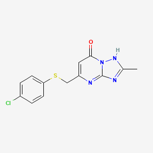 molecular formula C13H11ClN4OS B4582013 5-{[(4-chlorophenyl)thio]methyl}-2-methyl[1,2,4]triazolo[1,5-a]pyrimidin-7(4H)-one 