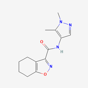 molecular formula C13H16N4O2 B4582063 N-(1,5-dimethyl-1H-pyrazol-4-yl)-4,5,6,7-tetrahydro-1,2-benzisoxazole-3-carboxamide 