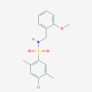 molecular formula C16H18ClNO3S B4582074 4-chloro-N-(2-methoxybenzyl)-2,5-dimethylbenzenesulfonamide 