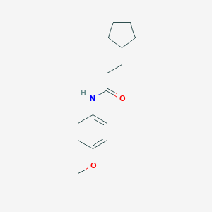molecular formula C16H23NO2 B458213 3-cyclopentyl-N-(4-ethoxyphenyl)propanamide 