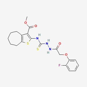 methyl 2-[({2-[(2-fluorophenoxy)acetyl]hydrazino}carbonothioyl)amino]-5,6,7,8-tetrahydro-4H-cyclohepta[b]thiophene-3-carboxylate