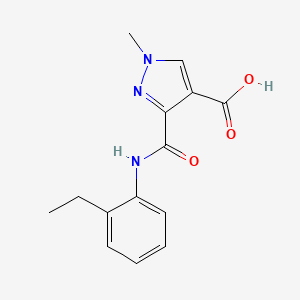 molecular formula C14H15N3O3 B4582139 3-{[(2-ethylphenyl)amino]carbonyl}-1-methyl-1H-pyrazole-4-carboxylic acid 