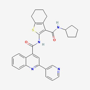molecular formula C29H28N4O2S B4582155 N-{3-[(cyclopentylamino)carbonyl]-4,5,6,7-tetrahydro-1-benzothien-2-yl}-2-(3-pyridinyl)-4-quinolinecarboxamide 