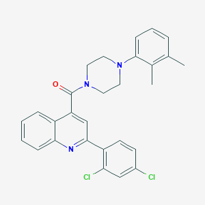 molecular formula C28H25Cl2N3O B458216 2-(2,4-Dichlorophenyl)-4-{[4-(2,3-dimethylphenyl)-1-piperazinyl]carbonyl}quinoline 