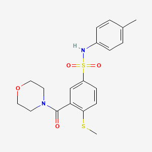 molecular formula C19H22N2O4S2 B4582163 N-(4-甲苯基)-4-(甲硫基)-3-(4-吗啉基羰基)苯磺酰胺 