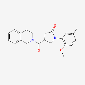 molecular formula C22H24N2O3 B4582171 4-(3,4-二氢-2(1H)-异喹啉甲酰基)-1-(2-甲氧基-5-甲苯基)-2-吡咯烷酮 