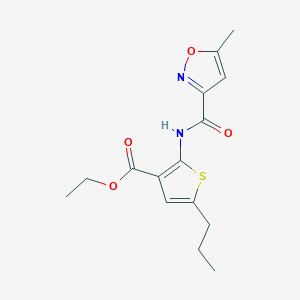 molecular formula C15H18N2O4S B4582187 2-[(5-甲基-3-异恶唑基)羰基]氨基-5-丙基-3-噻吩甲酸乙酯 