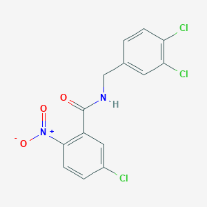 molecular formula C14H9Cl3N2O3 B458219 5-chloro-N-(3,4-dichlorobenzyl)-2-nitrobenzamide 