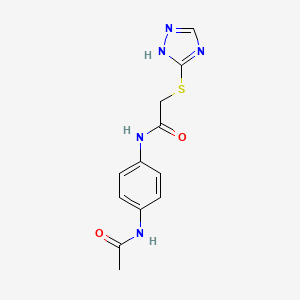 molecular formula C12H13N5O2S B4582209 N-[4-(acetylamino)phenyl]-2-(4H-1,2,4-triazol-3-ylthio)acetamide 
