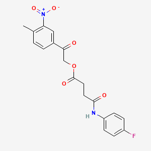 molecular formula C19H17FN2O6 B4582217 2-(4-methyl-3-nitrophenyl)-2-oxoethyl 4-[(4-fluorophenyl)amino]-4-oxobutanoate 