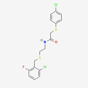 molecular formula C17H16Cl2FNOS2 B4582225 N-{2-[(2-chloro-6-fluorobenzyl)thio]ethyl}-2-[(4-chlorophenyl)thio]acetamide 