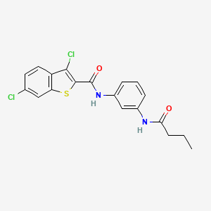 molecular formula C19H16Cl2N2O2S B4582233 N-[3-(butyrylamino)phenyl]-3,6-dichloro-1-benzothiophene-2-carboxamide 