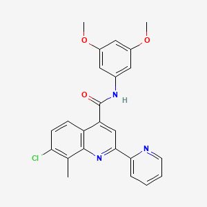 molecular formula C24H20ClN3O3 B4582235 7-chloro-N-(3,5-dimethoxyphenyl)-8-methyl-2-(2-pyridinyl)-4-quinolinecarboxamide 