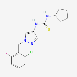 molecular formula C16H18ClFN4S B4582245 N-[1-(2-氯-6-氟苄基)-1H-吡唑-4-基]-N'-环戊基硫脲 
