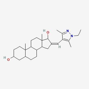 molecular formula C27H42N2O2 B4582246 16-[(1-乙基-3,5-二甲基-1H-吡唑-4-基)亚甲基]雄烷-3,17-二醇 