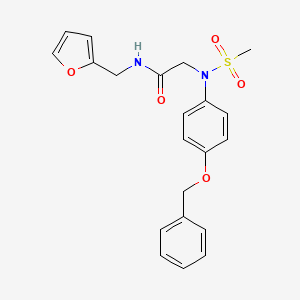 molecular formula C21H22N2O5S B4582252 N~2~-[4-(苯甲氧基)苯基]-N~1~-(2-呋喃甲基)-N~2~-(甲磺酰基)甘氨酰胺 