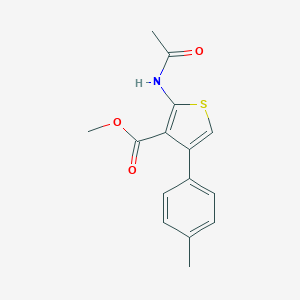 molecular formula C15H15NO3S B458226 Methyl 2-(acetylamino)-4-(4-methylphenyl)-3-thiophenecarboxylate 