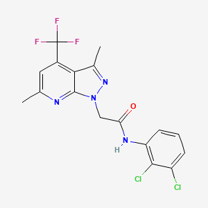 molecular formula C17H13Cl2F3N4O B4582264 N-(2,3-二氯苯基)-2-[3,6-二甲基-4-(三氟甲基)-1H-吡唑并[3,4-b]吡啶-1-基]乙酰胺 