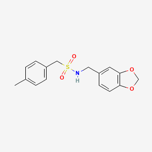 molecular formula C16H17NO4S B4582281 N-(1,3-苯并二氧杂环-5-基甲基)-1-(4-甲基苯基)甲磺酰胺 