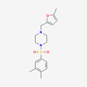 molecular formula C18H24N2O3S B4582283 1-[(3,4-二甲苯磺酰基)-4-[(5-甲基-2-呋喃基)甲基]哌嗪 