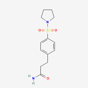 molecular formula C13H18N2O3S B4582290 3-[4-(1-pyrrolidinylsulfonyl)phenyl]propanamide 