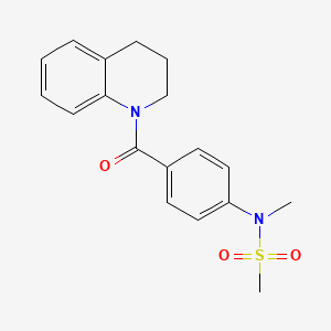molecular formula C18H20N2O3S B4582298 N-[4-(3,4-dihydro-1(2H)-quinolinylcarbonyl)phenyl]-N-methylmethanesulfonamide 