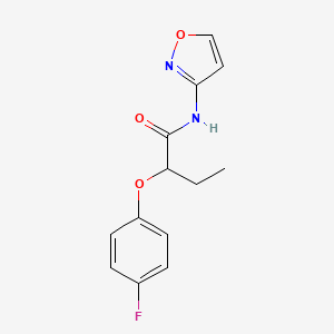 molecular formula C13H13FN2O3 B4582304 2-(4-氟苯氧基)-N-3-异恶唑基丁酰胺 
