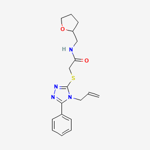 molecular formula C18H22N4O2S B4582335 2-[(4-烯丙基-5-苯基-4H-1,2,4-三唑-3-基)硫代]-N-(四氢-2-呋喃基甲基)乙酰胺 