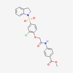 molecular formula C24H21ClN2O6S B4582338 methyl 4-({[2-chloro-4-(2,3-dihydro-1H-indol-1-ylsulfonyl)phenoxy]acetyl}amino)benzoate 