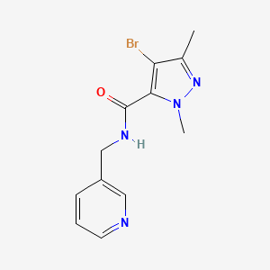 molecular formula C12H13BrN4O B4582341 4-溴-1,3-二甲基-N-(3-吡啶甲基)-1H-吡唑-5-甲酰胺 