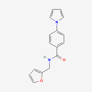 molecular formula C16H14N2O2 B4582356 N-(2-furylmethyl)-4-(1H-pyrrol-1-yl)benzamide 