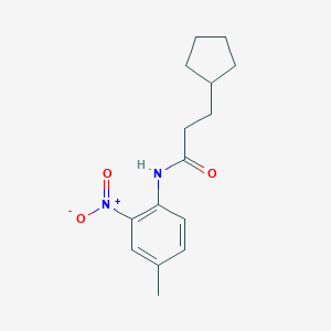 molecular formula C15H20N2O3 B458237 3-cyclopentyl-N-(4-methyl-2-nitrophenyl)propanamide 