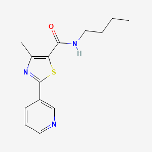 molecular formula C14H17N3OS B4582370 N-butyl-4-methyl-2-(3-pyridinyl)-1,3-thiazole-5-carboxamide 