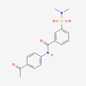 molecular formula C17H18N2O4S B4582376 N-(4-乙酰基苯基)-3-[(二甲氨基)磺酰基]苯甲酰胺 