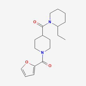 molecular formula C18H26N2O3 B4582384 2-乙基-1-{[1-(2-呋喃甲酰)哌啶-4-基]羰基}哌啶 