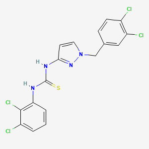 molecular formula C17H12Cl4N4S B4582390 N-[1-(3,4-二氯苄基)-1H-吡唑-3-基]-N'-(2,3-二氯苯基)硫脲 