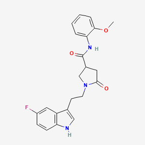 molecular formula C22H22FN3O3 B4582404 1-[2-(5-fluoro-1H-indol-3-yl)ethyl]-N-(2-methoxyphenyl)-5-oxo-3-pyrrolidinecarboxamide 