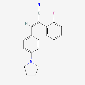 molecular formula C19H17FN2 B4582412 2-(2-fluorophenyl)-3-[4-(1-pyrrolidinyl)phenyl]acrylonitrile 