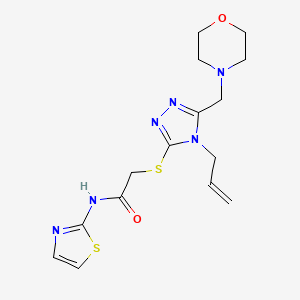 molecular formula C15H20N6O2S2 B4582419 2-{[4-allyl-5-(4-morpholinylmethyl)-4H-1,2,4-triazol-3-yl]thio}-N-1,3-thiazol-2-ylacetamide 