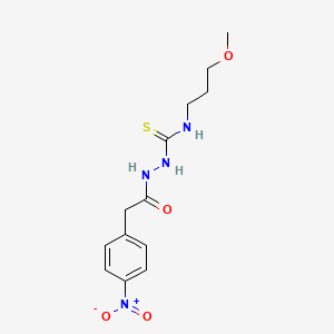 molecular formula C13H18N4O4S B4582444 N-(3-甲氧基丙基)-2-[(4-硝基苯基)乙酰]肼硫代酰胺 